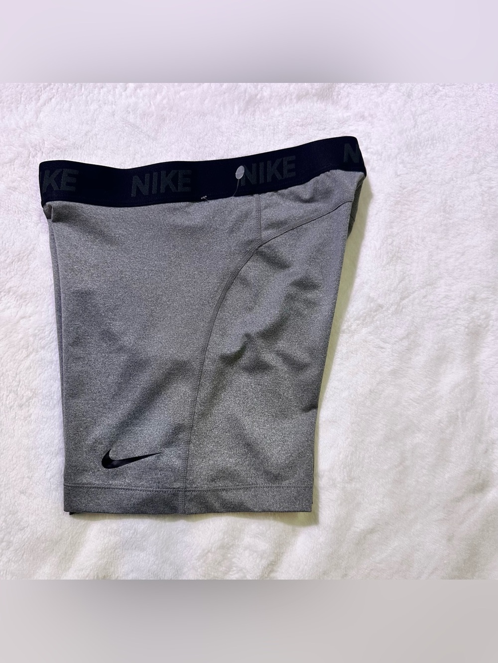 Nike Gray Athletic Shorts with Black Waistband